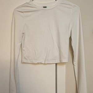 SHEIN White Long Sleeve Crop Top